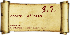 Zborai Tábita névjegykártya